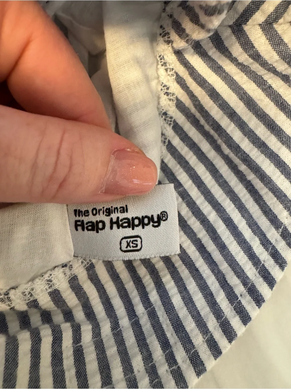 Flap Happy Blue and White Striped Bucket Hat for Kids